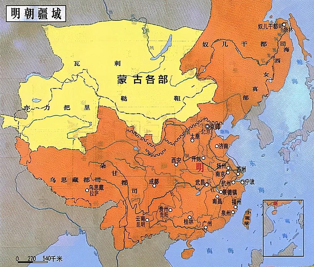明朝全盛时期最大疆域图(高清)