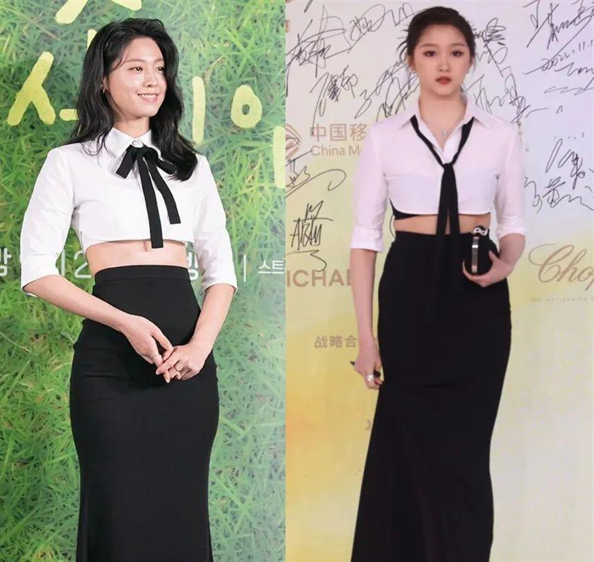 赵露思生图暴露身材比例，撞脸韩星张元英，全身照一出更加尴尬