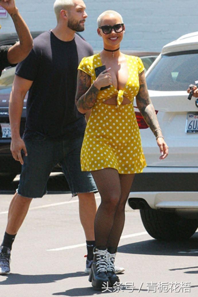 哈登绯闻女友，侃爷前女友，美国性感辣模 Amber Rose纽约出街