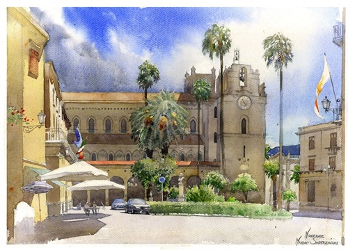 清新通透的画面,引人入深的美景,一组超好看的水彩风景绘画作品