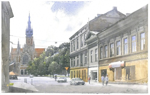 清新通透的画面,引人入深的美景,一组超好看的水彩风景绘画作品