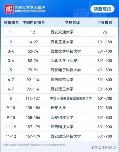 ​陕西省大学排名与评价（2024）～～谁是最好的大学