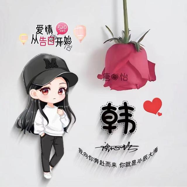 可爱带姓氏的微信头像(微信头像姓氏头像)(17)