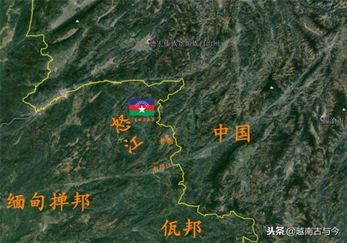 缅甸果敢、佤邦、勐拉地形卫星图，首府均距离中国非常近