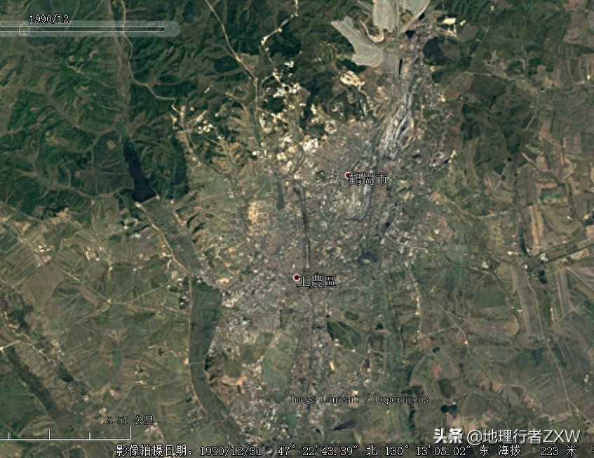 卫星影像下近三十年的鹤岗市和鸡西市，资源枯竭下黑龙江何去何从